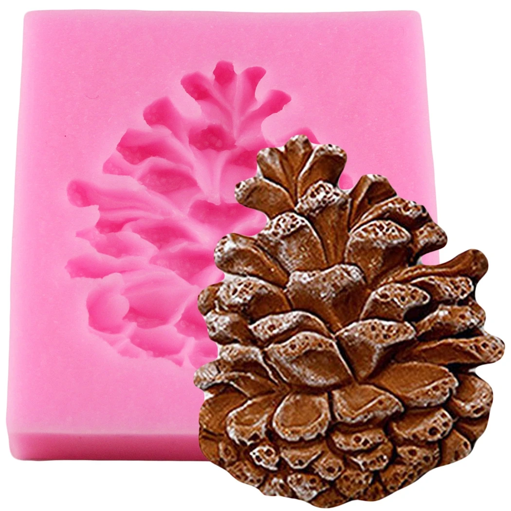 

Christmas pine cone shape cake candy chocolate fondant silicone mold biscuit DIY decoration baking tools