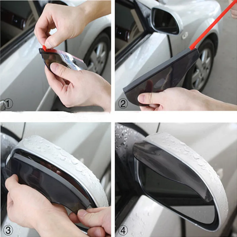 

ODG 2Pcs Universal Car Rearview Mirror Rain Eyebrow Auto Car Rear View Side Rain Shield Snow Guard Sun Visor Shade Protector