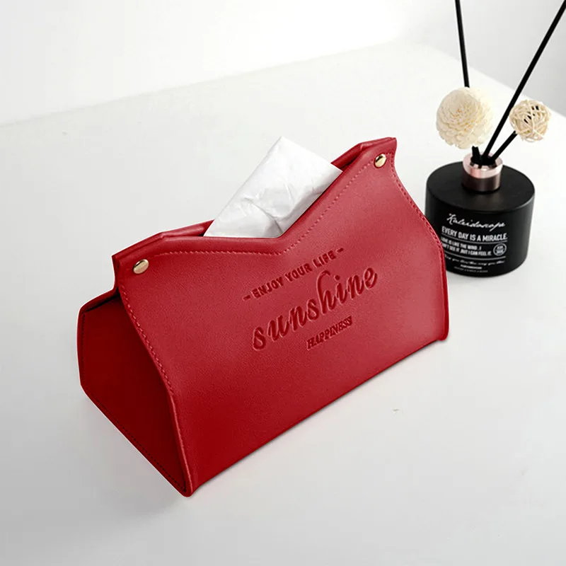 

PU Leather Tissue Box Paper Towel Napkin Holder for Bathroom Vanity Countertops Desktop Large Storage Boxes Decoration Wholesale