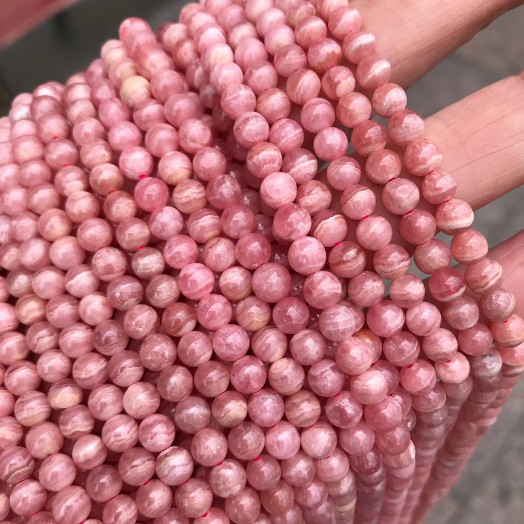 Натуральный Родохрозит 3-5 мм круглые бусины из драгоценных камней для