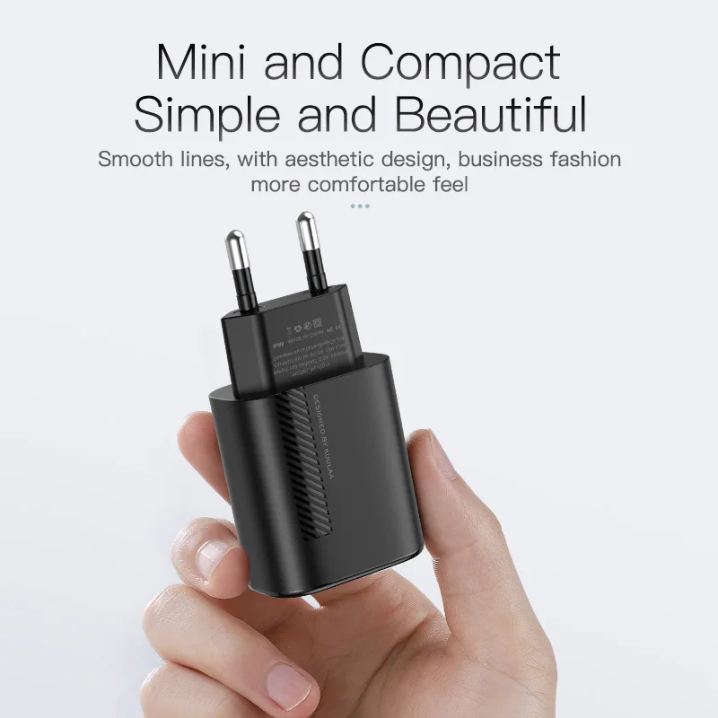 Зарядное устройство KUULAA USB Type C 18 Вт QC 4 0 черный/белый евро/американский/британский