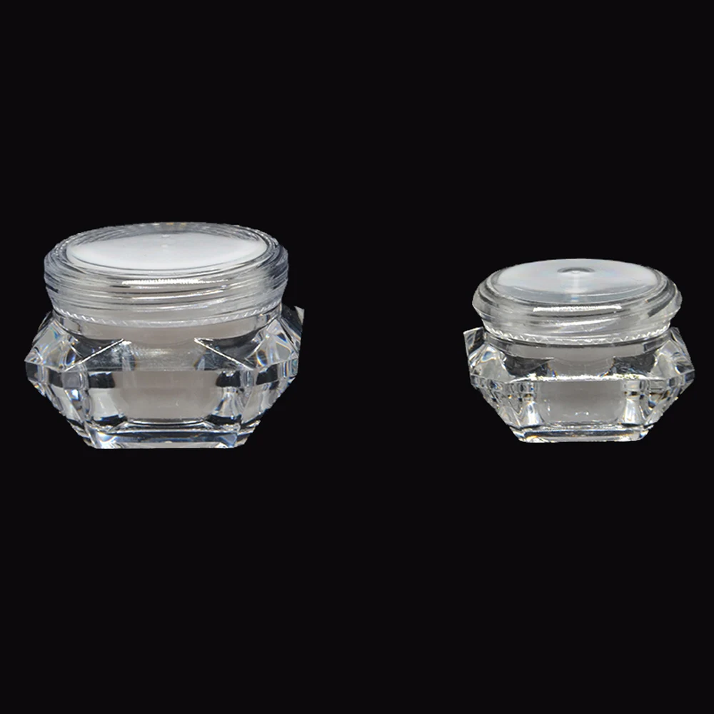 

20pcs Plastic Cosmetic Jar Diamond Shape Container Cream Pots Double Wall Empty Sample Packaging Tin Containers Box 5g 10g 15g