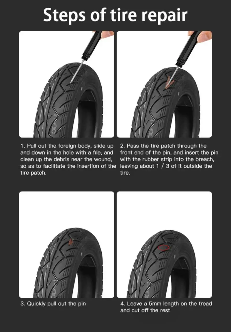 

3 in 1 Bicycle Tire Repair Kit bike Car Motorcycle Tubeless Tire Repair Tools Portable Auto bike Tire Repair Puncture Plug Set