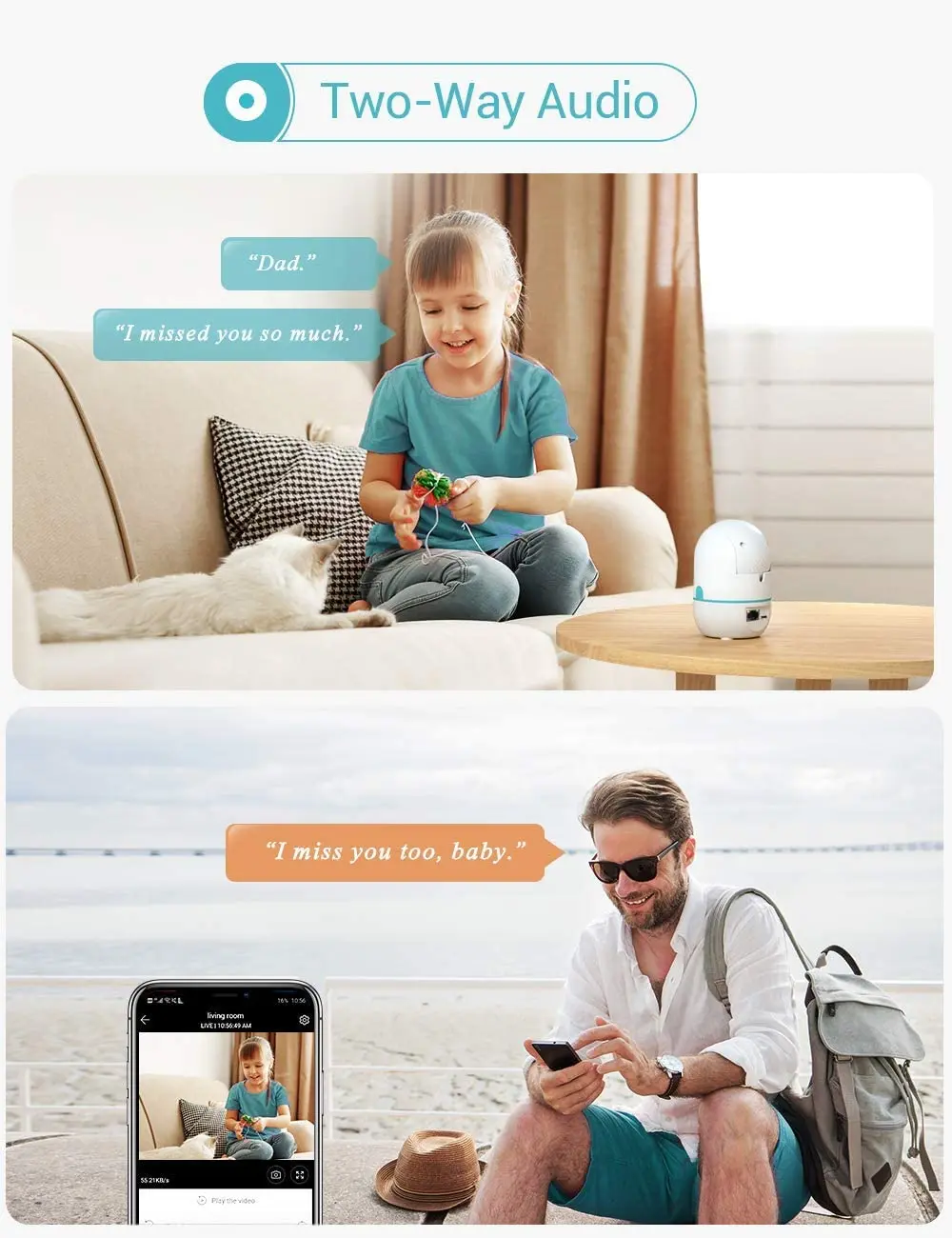 HeimVision HM202A 3MP камера безопасности домашняя наблюдения беспроводная WiFi мини ip для