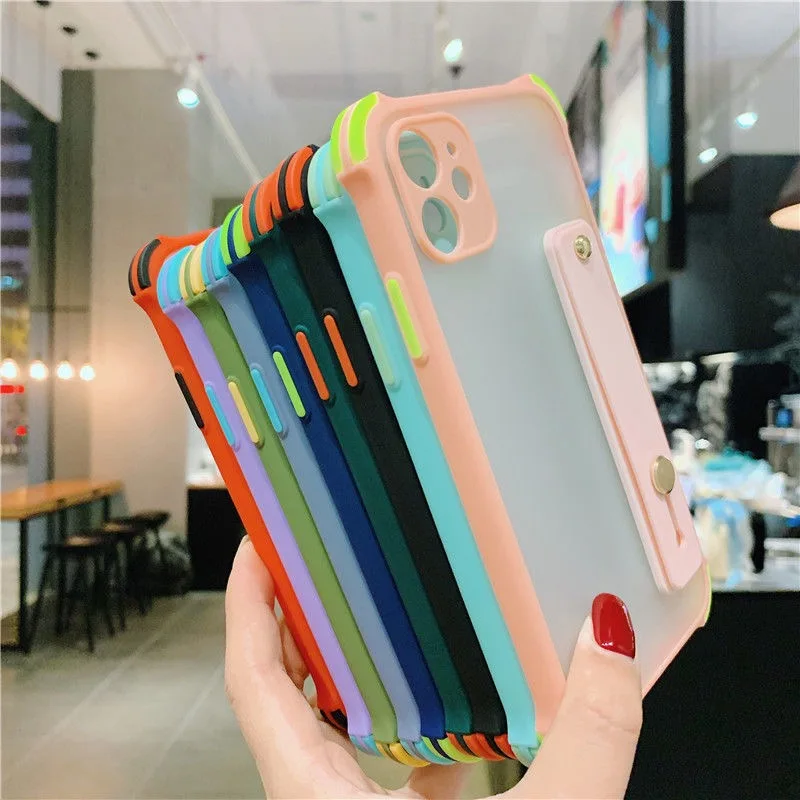Модный матовый прозрачный чехол на запястье для телефона iPhone 12 Pro max XS MAX X XR 11 Max 6 6S 7