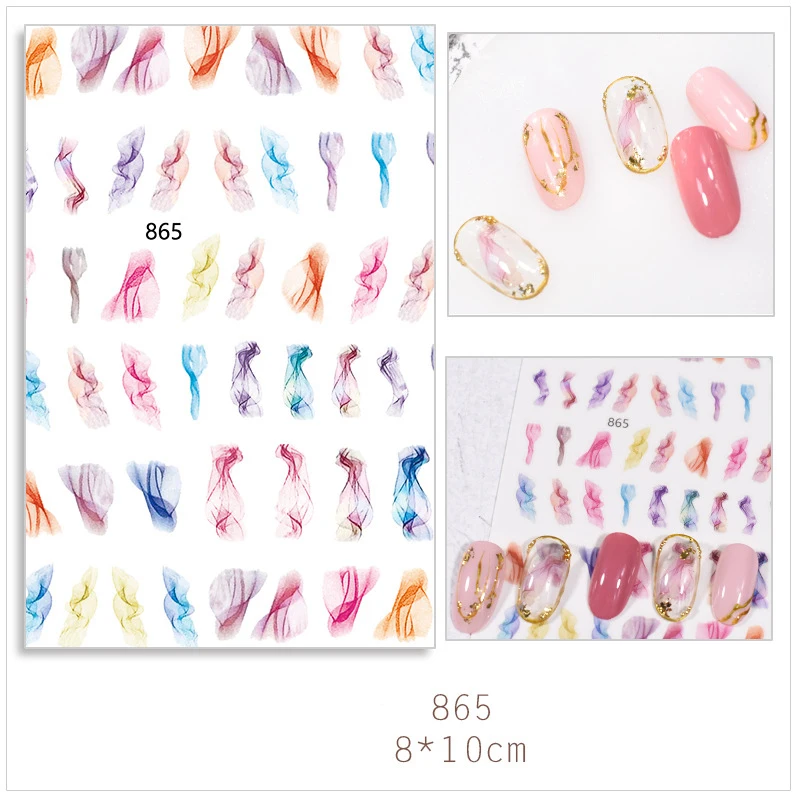 

3D DIY Nail Sticker Sweet Cute Colorful Flower Nails Waterproof Decals For Child Girls Party Nail Salon Accessories F725