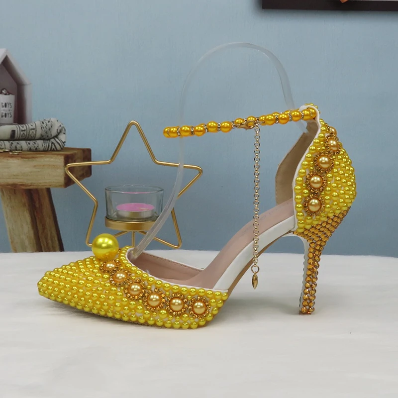 

2020 New Arrival Summer Female Party Sandals crystal ankle strap wedding shoes woman Fashion Pointed toe High Thin Heel Buckle