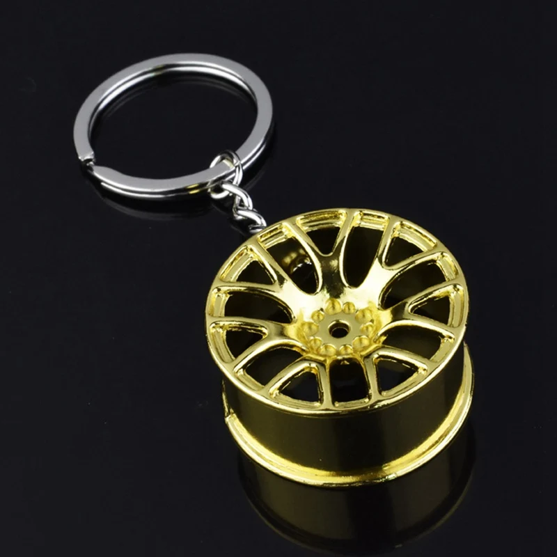 

Car Metal Wheel Hub Tire Rim Styling Keychain Keyring Auto Key Ring Chain Decoration Universal For BMW Honda Ford