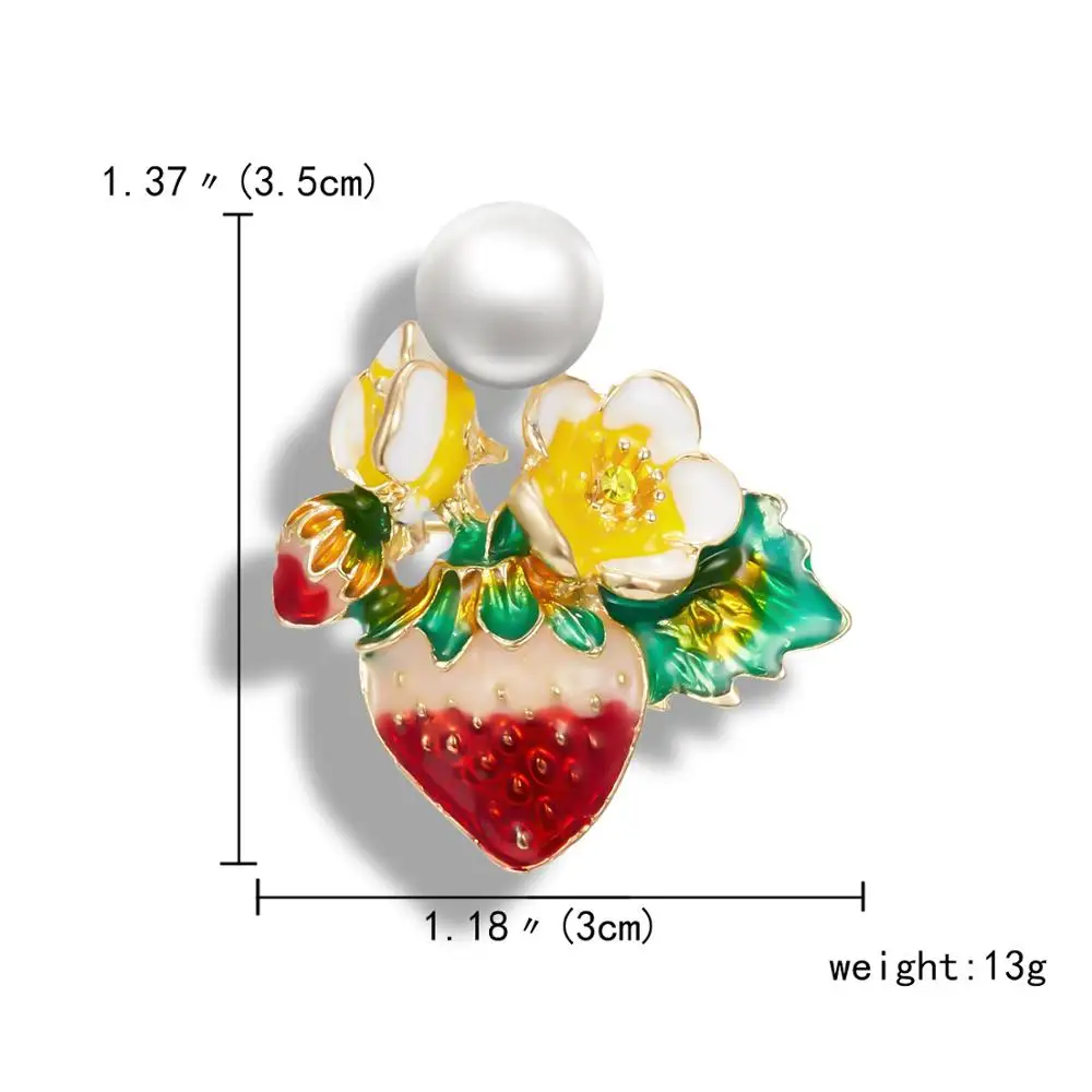 

Rinhoo Enamel Strawberry Brooches Accessories Hat Bag Jewelry Wedding Pins Good Jewelry Gift for Women