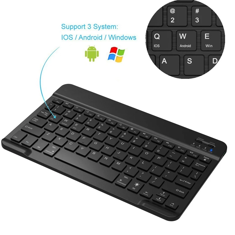 Портативная ультратонкая Беспроводная клавиатура Bluetooth 3 0 с 7-цветной подсветкой