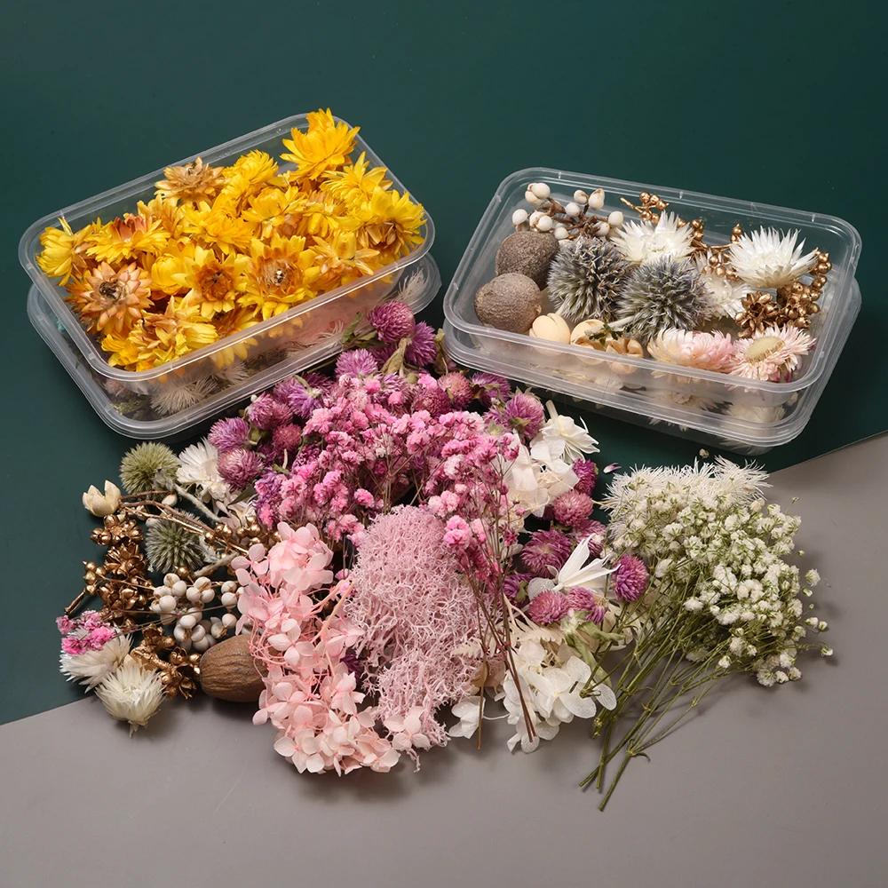 

1bag mixed dried flower bag dry flower dry plants for candle epoxy resin pendant necklace jewelry making craft DIY accessories