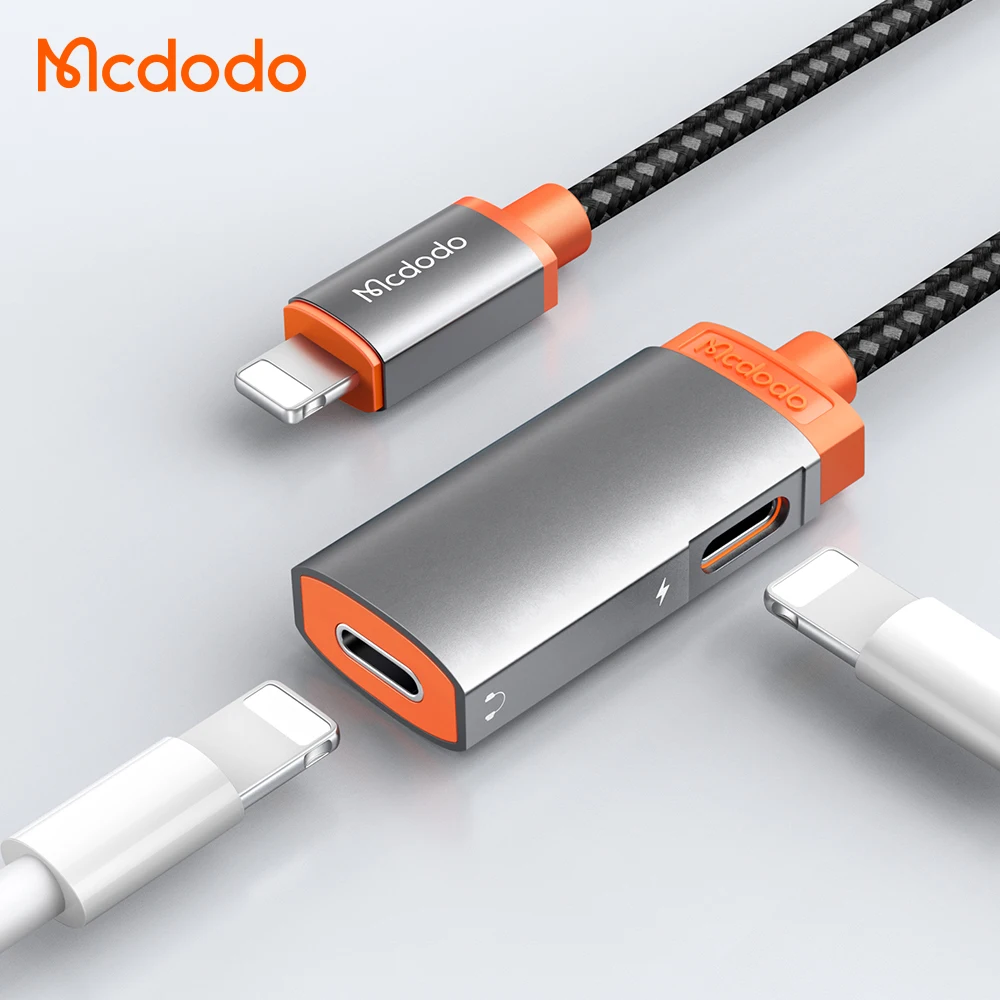 Аудио адаптер Mcdodo с поддержкой микрофона и Lightning поддержка iPhone 12ProMax 11ProMax Xr XsMax X 8Plus