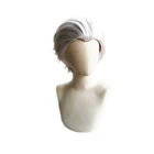Аниме Haikyuu! Короткие Серебристые белые волосы Koutarou Bokuto из термостойкого волокна для костюмированной вечеринки на Хэллоуин, парик для косплея
