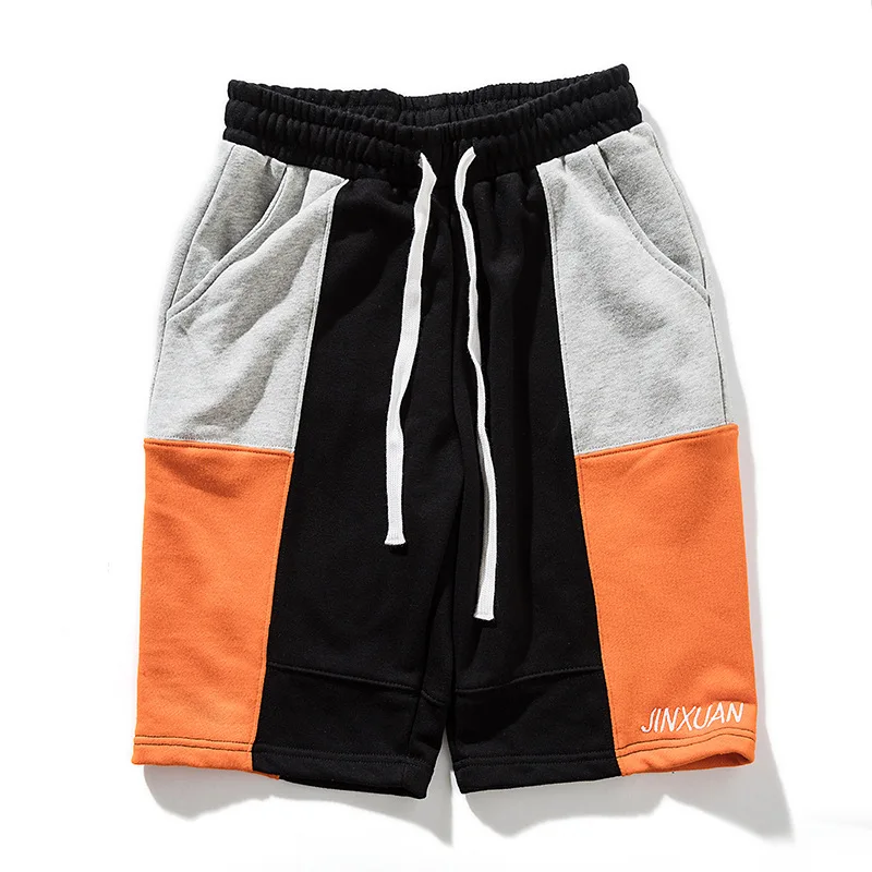 

Summer easing campaign stitching loose men's casual pantspolyester cotton casual shorts regular pockets knee length