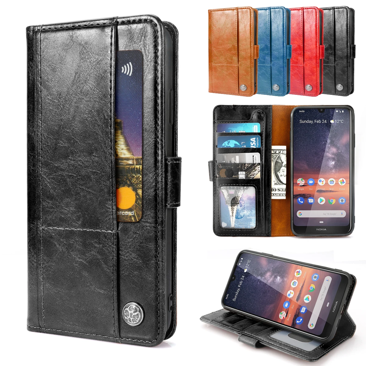 Для Nokia 7 2 чехол из матовой кожи защитный флип с подставкой противоударный для