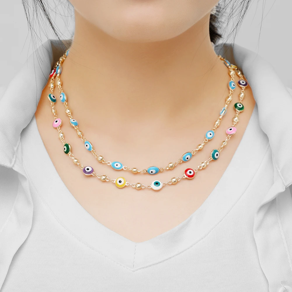 Ожерелье с голубым кристаллом сглаза для женщин ожерелье турецким глазом