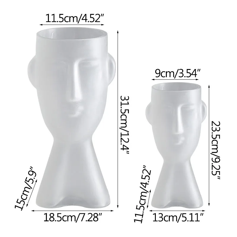 

Creative Human Face Glass Vase Home Decoration Nordic Living Room Dining Tabletop TV Cabinet Flower Arrangement Hydroponics Gift