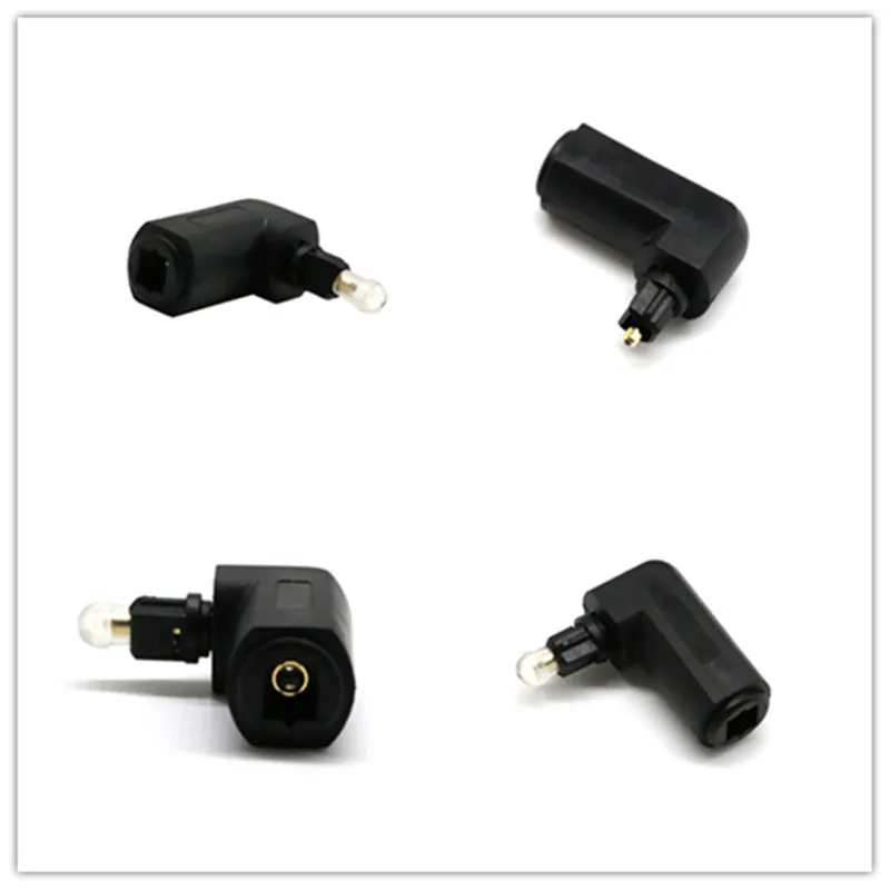 Toslink Цифровой оптический аудио кабель соединитель 90 правоугольный штекер/гнездо