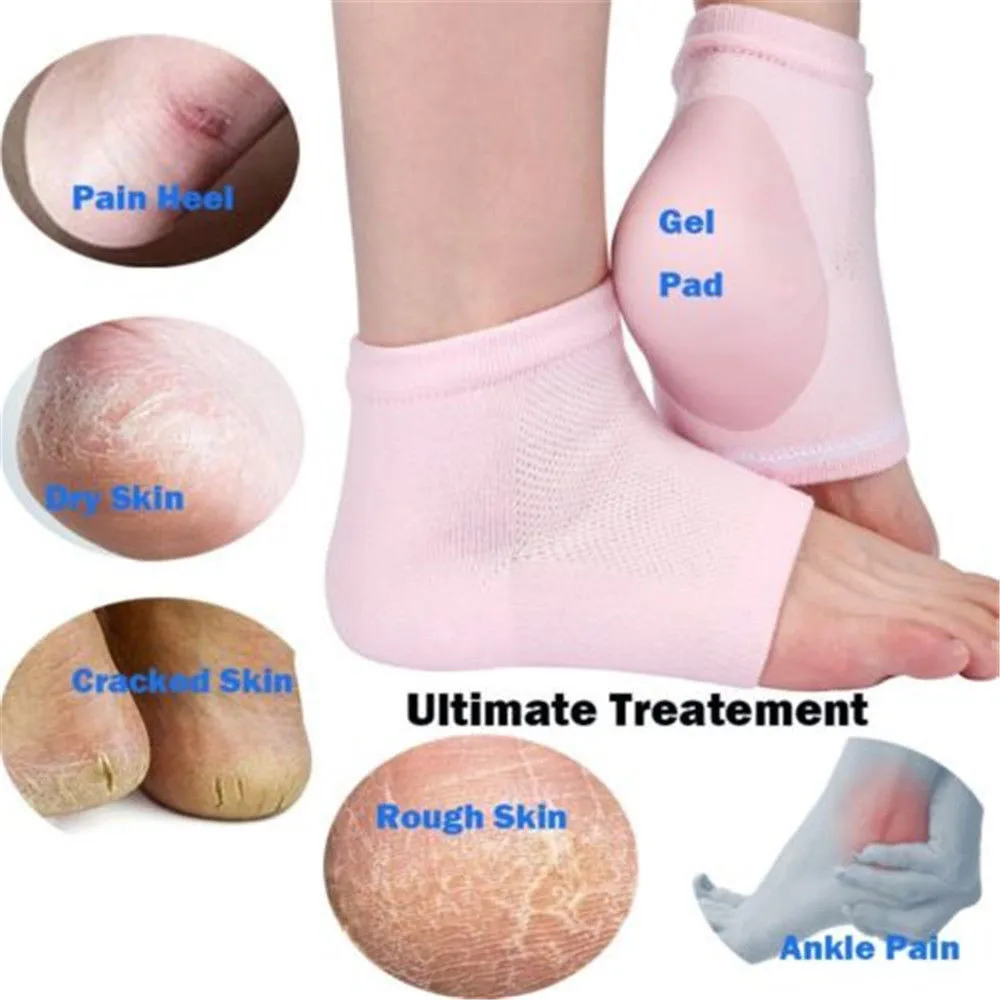 

New Silicone Moisturizing Gel Heel Socks Cracked Foot Skin Care Protectors Kit Set Professional Nursing Health Foot Care 2pcs