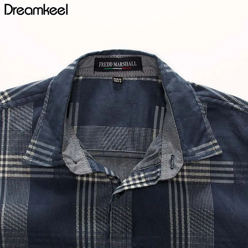 Мужская джинсовая Повседневная рубашка с длинным рукавом брендовая одежда