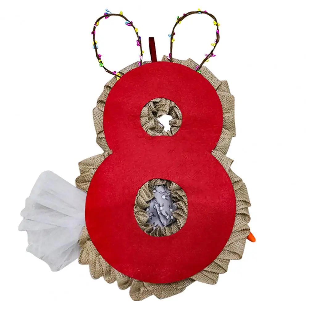 

Bunny Wreath Safe for Kids Wide Application Lovely Pattern Easter Door Wreath for Front Door
