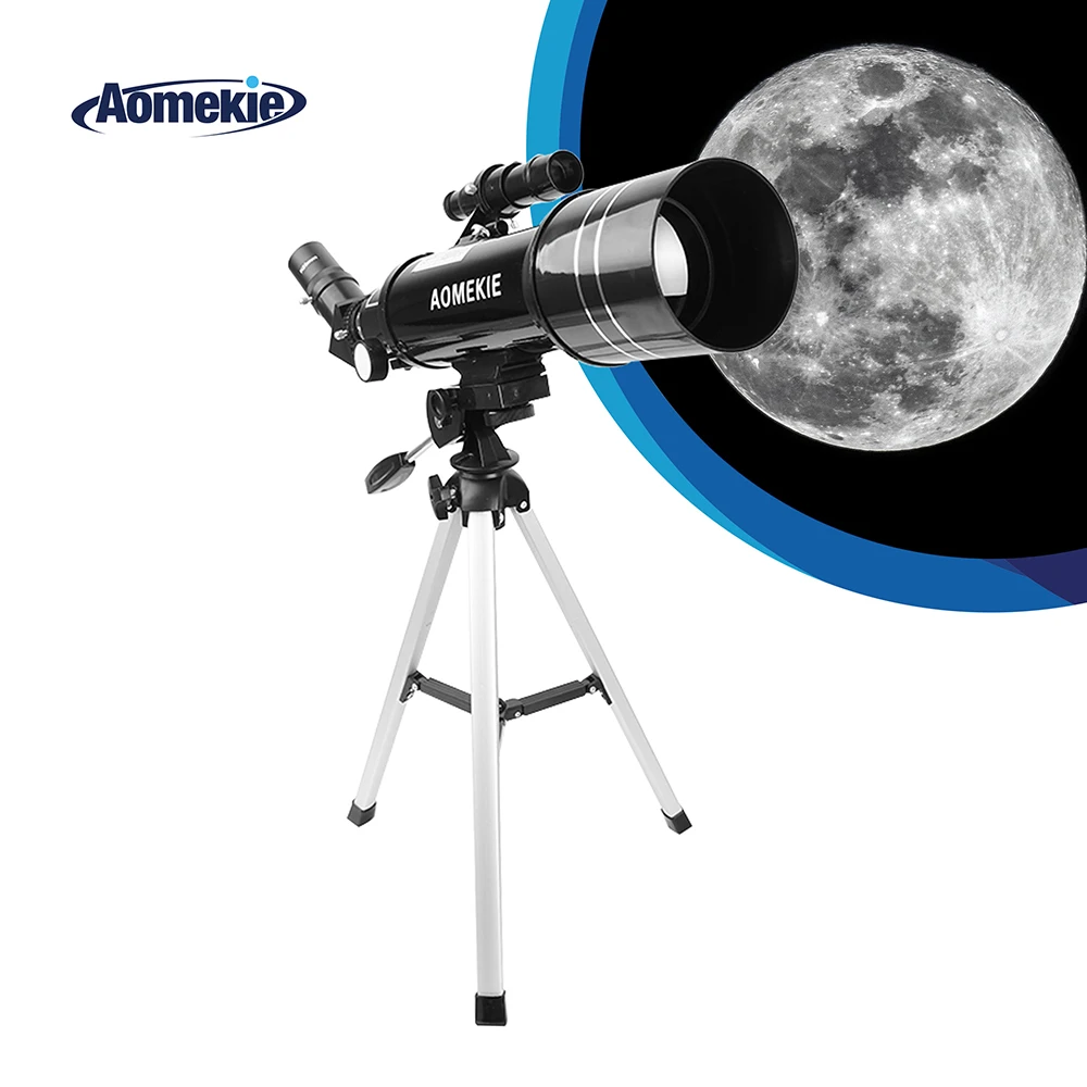 Телескоп AOMEKIE 400 мм фокусная длина с HD 70 мм большой объектив компактный штатив 16X/66X для наружного наблюдения за луной детский подарок