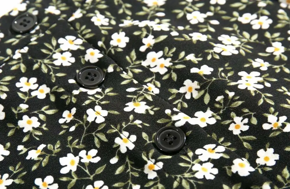 Bazaleas тонкая юбка миди с запахом винтажная ромашками черная для женщин высокой