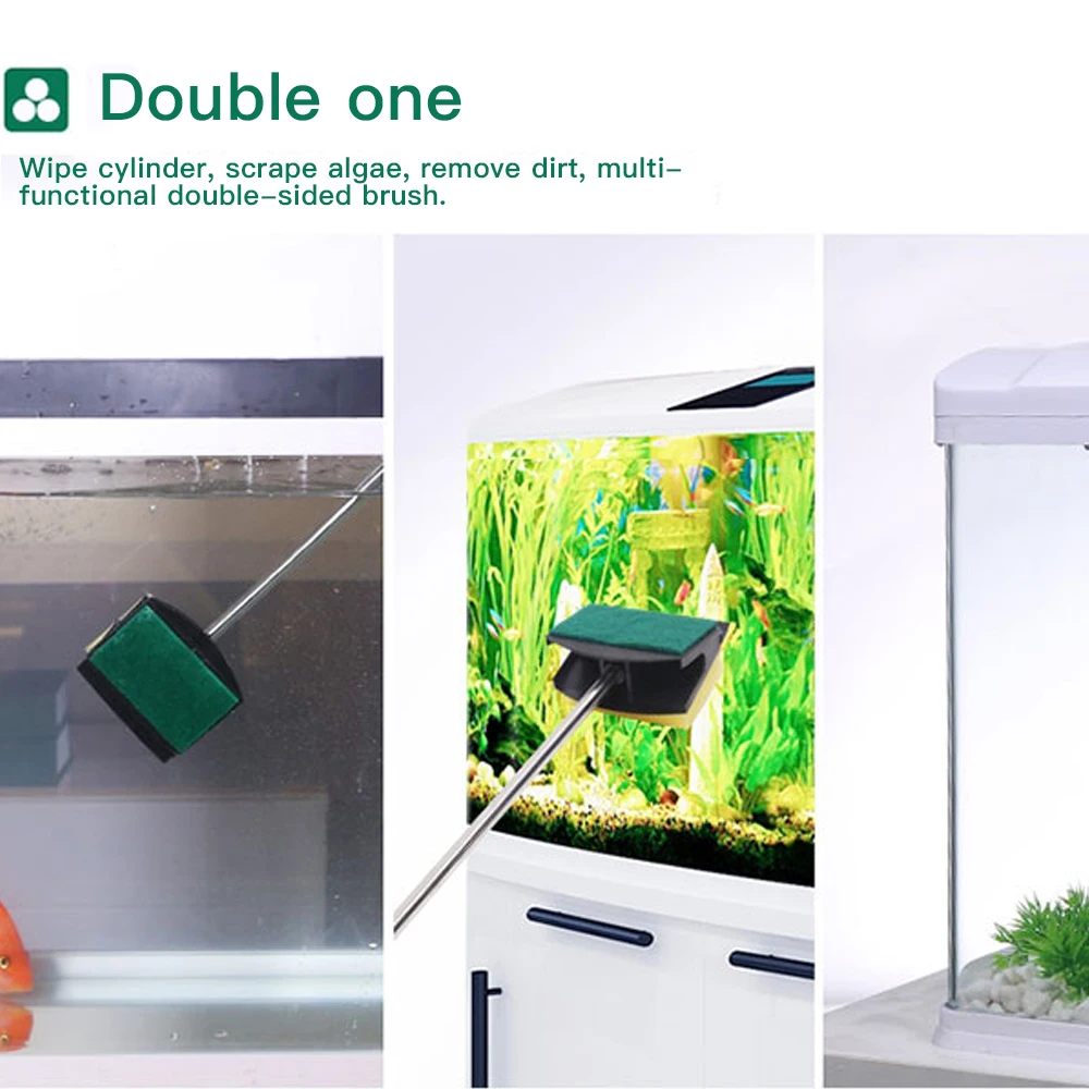 

Portable Aquarium Shrimp Brush Tank For Fish Drop Shipping Pool Aquarium Cleaning Tool Double Sided Sponge Fisk Tank Tools