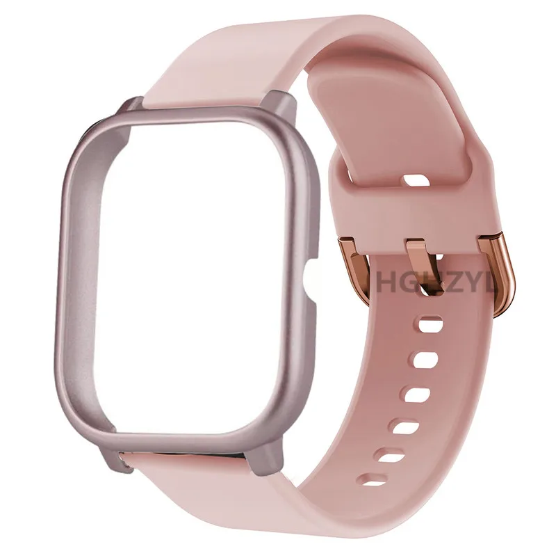 Силиконовый ремешок + чехол для Huami Amazfit bip U Pro /GTS2 mini сменный Мягкий защитный из ТПУ