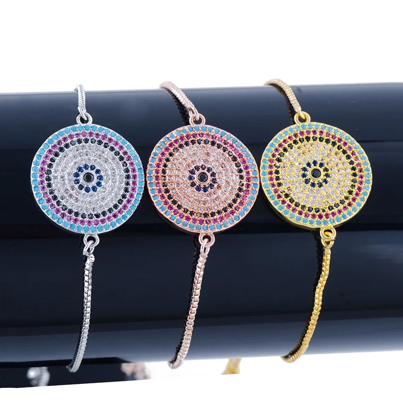 Juya DIY Pulseira Olho Grego Jewelry Supplies Adjustable Chains Turkish Evil Eye Charm Bracelets For Women Men Christams Gift | Украшения и