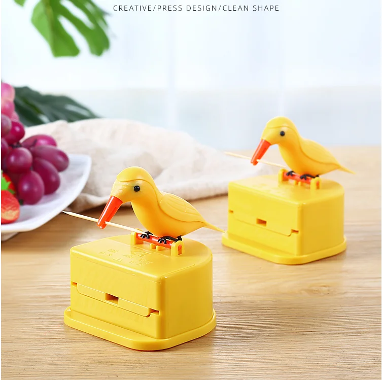 

Bird toothpick box press personality living room creative plastic cartoon automatic net red tooth sign barrel lovely