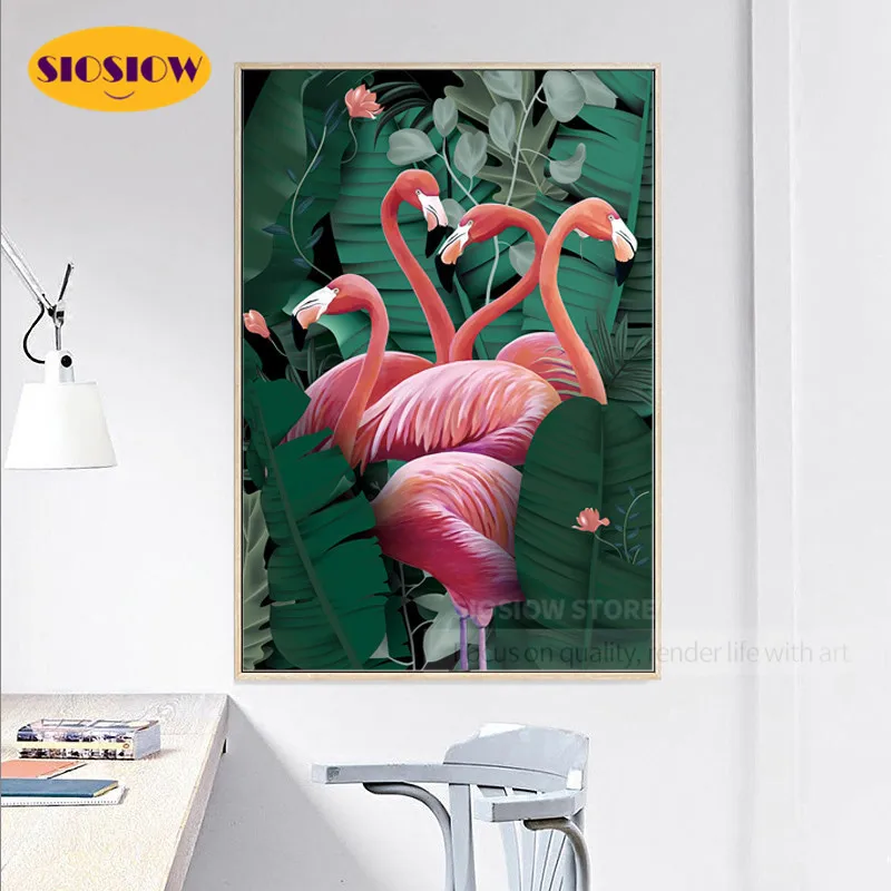 Алмазная 5D картина с полным напылением сделай сам Фламинго Птица и крест шаблоны