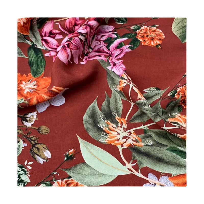 

Width 57" Fashion Comfortable Printing Matte Silk Cotton Fabric By The Half Yard For Dress Shirt Cheongsam Material