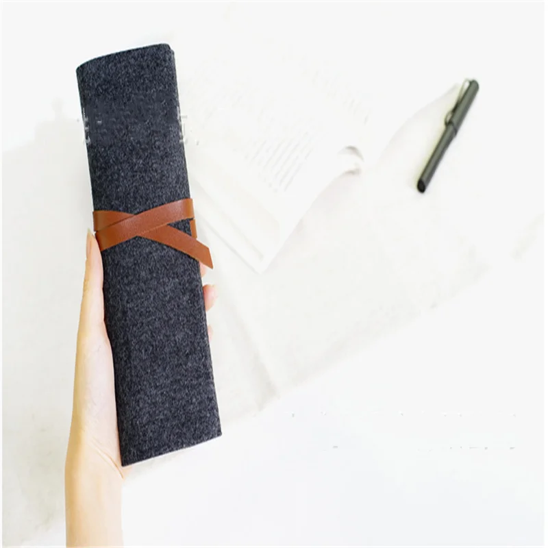 Портативный рулон школьный Карандаш Чехол войлочную ткань ручка сумка для
