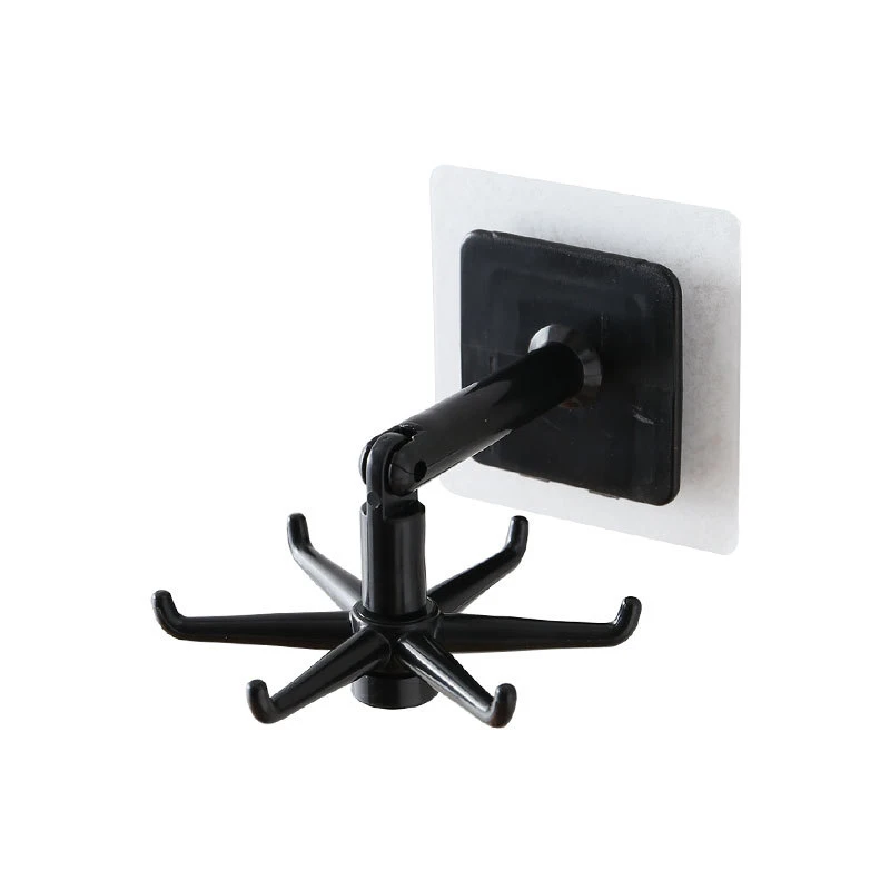 

360 Degree Rotating Kitchen Hook Self-Adhesive Use Home Wall Door Hook Handbag Clothes Tie Hook Hanger