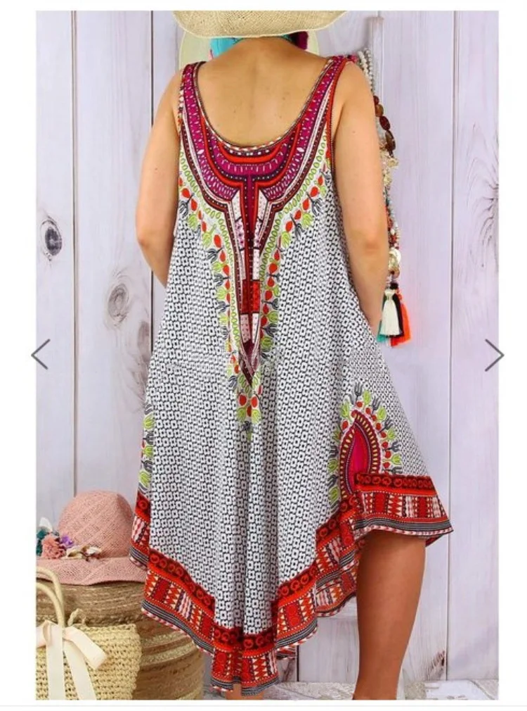 

Nice summer Pop positioning flower ladies vest dress spot