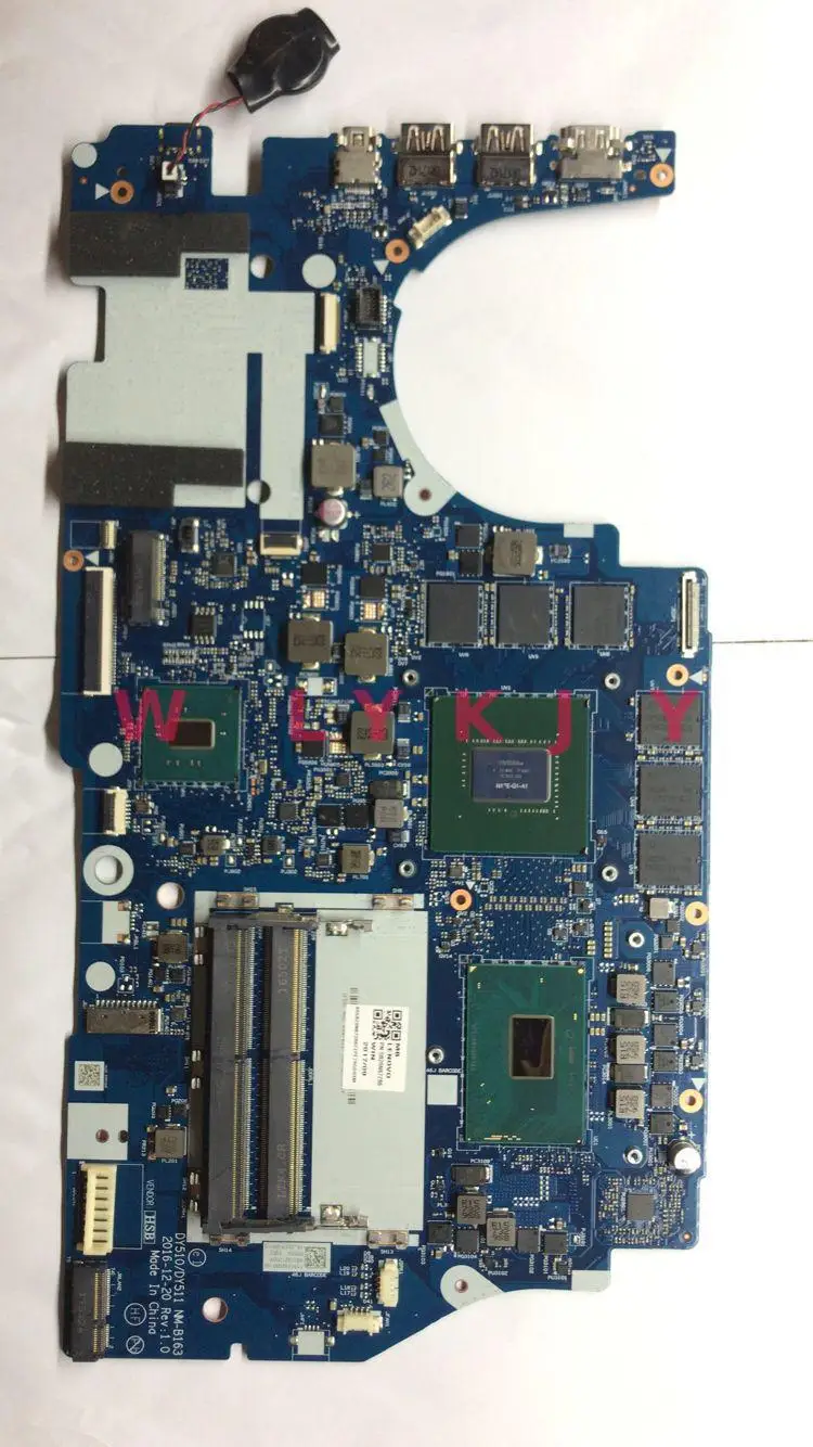 Для Lenovo Y720 15IKB R720 Материнская плата ноутбука DY510 / DY511 NM B163 с процессором i7 7700HQ GPU