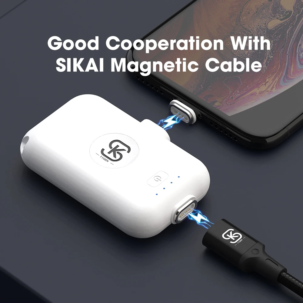 SIKAI 11 Gen Супер Мини Магнитный аварийный внешний аккумулятор для iphone X Xs XR портативный милый источник питания для huawei mate 20 P30