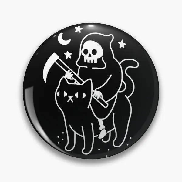 

Death Rides A Black Cat Soft Enamel Pin Badge Decorative Clothes Badge Lapel Pin Brooch Jewelry