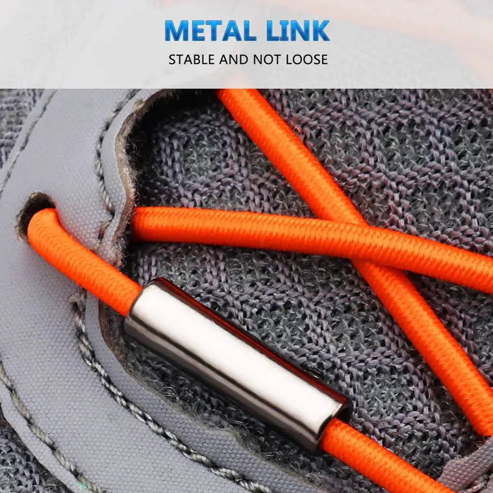 1 пара без шнурков для обуви эластичные шнурки круглые металлические пряжки