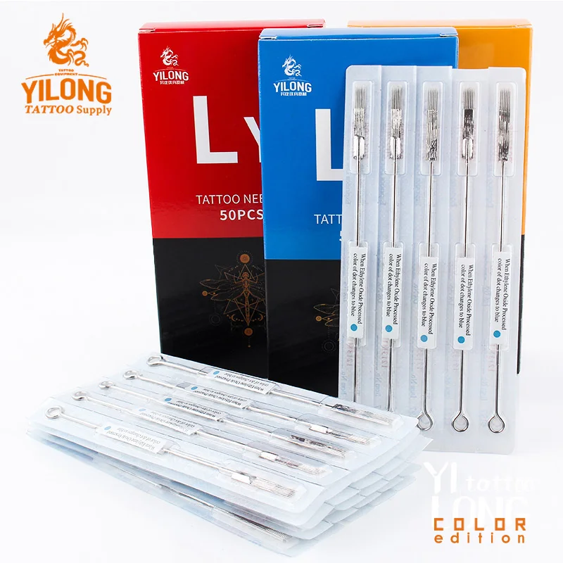 

50PCS Tattoo Needles steel disposable Sterilze Tatoo Needles Curved Round Liner Needles Tattoo Supply