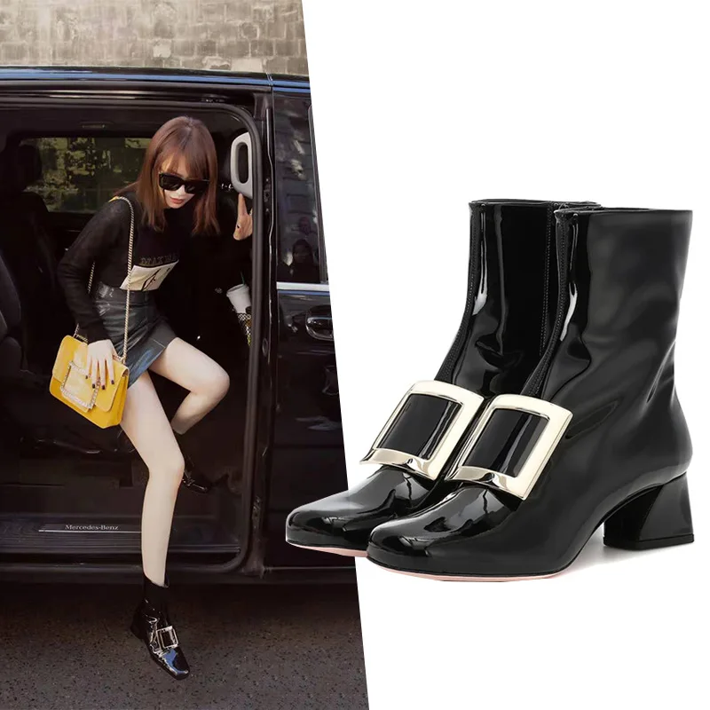 Новинка 2019 года Модные женские зимние ботинки сезон осень-зима Ботинки martin из