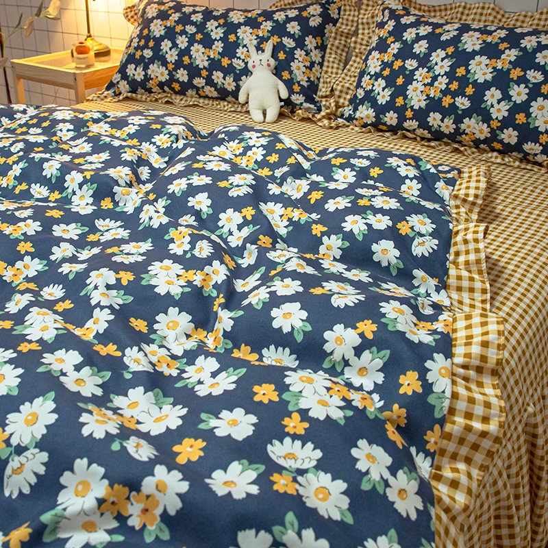 Голубое постельное белье принцессы Детский комплект с пододеяльником