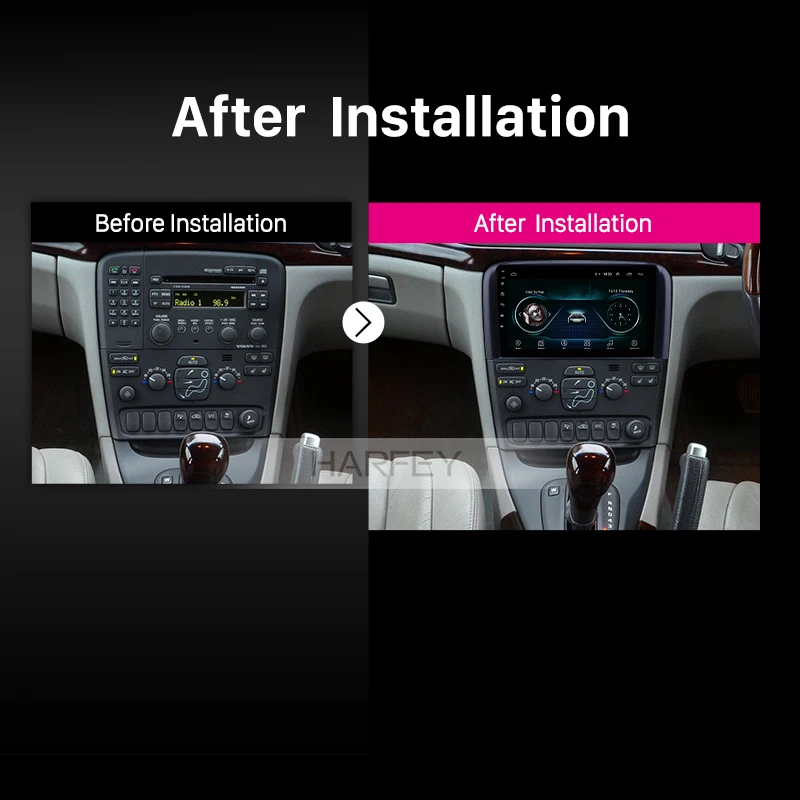 Автомагнитола Harfey 2DIN 9 дюймов стерео для Volvo S80 2004 2005 2006 GPS Navi USB AUX Android 8 1 поддержка