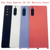 original battery cover rear door panel housing case for sony xperia 10 iii back cover with camera lens replacement repair parts