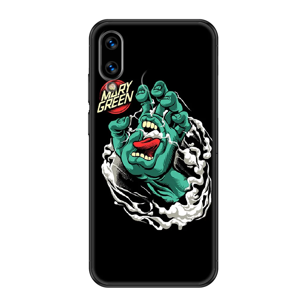 

Santa Cruz Skateboards Art Phone case For Huawei Honor Mate 5 7 8 9 10 20 i A X Lite Pro black painting back pretty cell cover