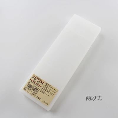 liangduan-shi 1 шт. MUJI простой прозрачный скраб пенал матовый пластиковый пенал коробка для хранения ручек набор канцелярских принадлежностей - Цвет: liangduan-shi