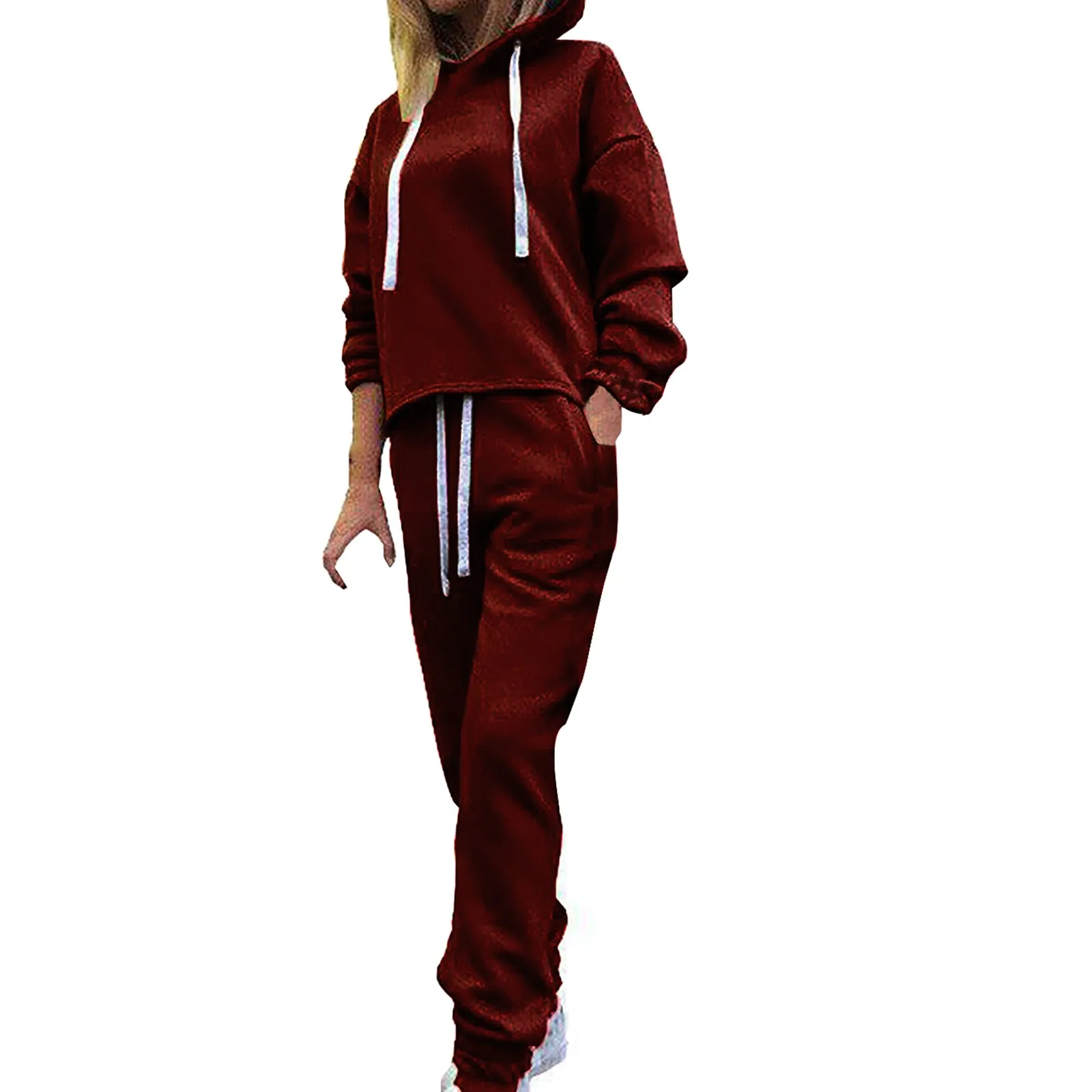 

Two Piece Set 2021 Autumn Winter Tracksuit Women's Hooded Sweatshirt And Pants Casual 2Piece Outfits Woman Sport Suit
