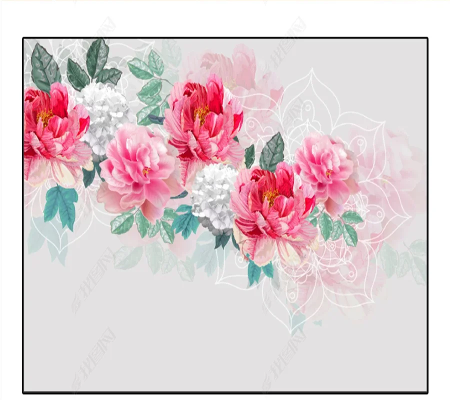 Пользовательские обои расписанные вручную акварельными цветами современный