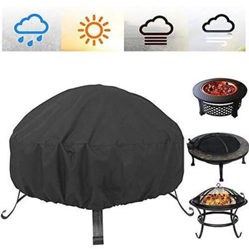 

Portable Grill Cover Garden Camping Dustproof Universal BBQ Outdoor Waterproof Oxford Cloth Picnic Solid Round UV Protection